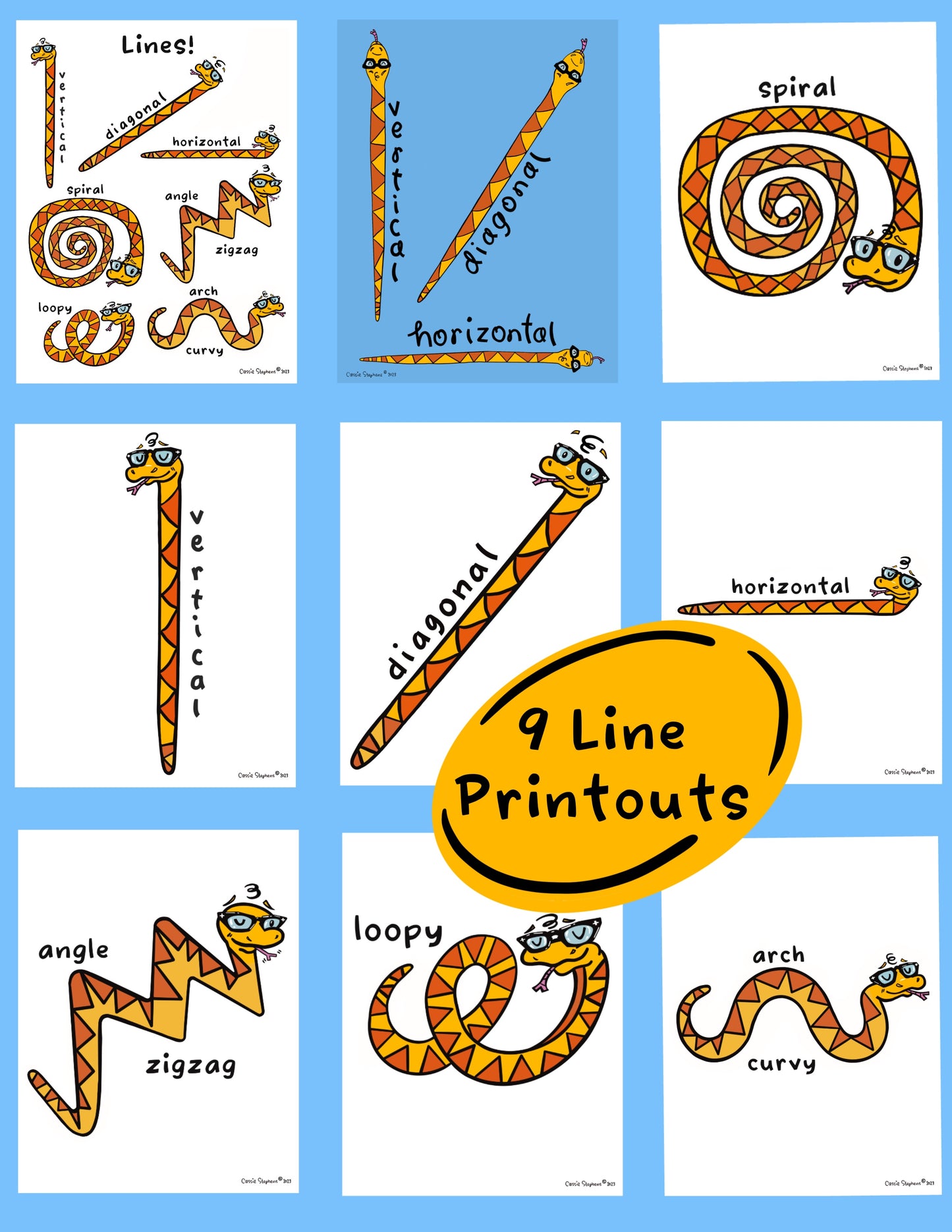 Larry the Line, Posters and Printouts Bundle, Digital Download