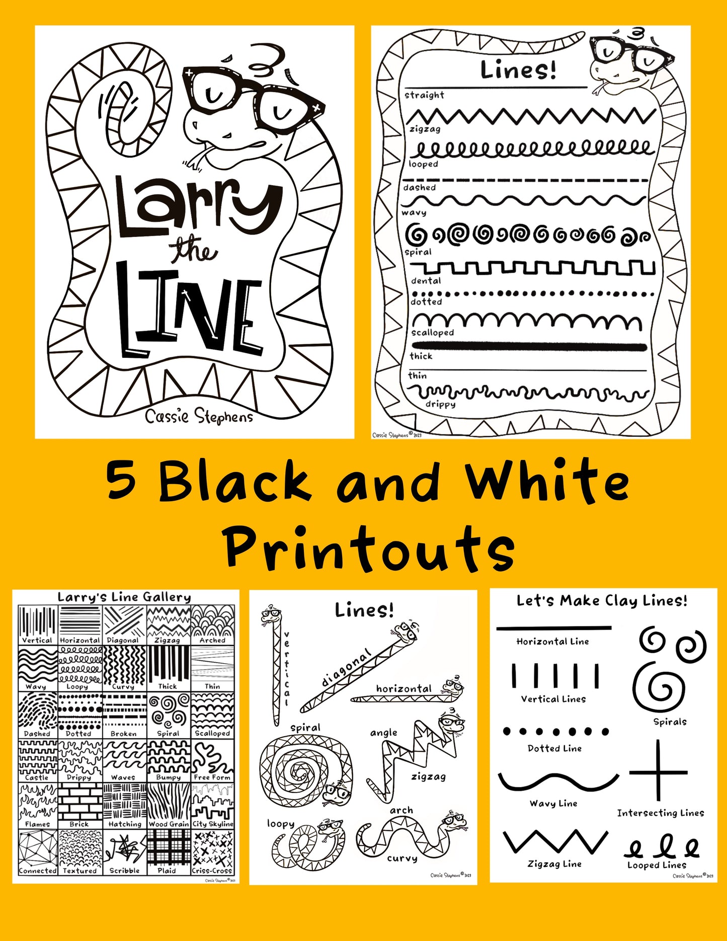 Larry the Line, Posters and Printouts Bundle, Digital Download